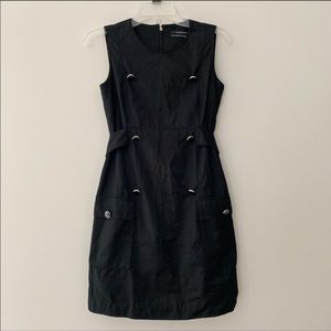Club Monaco Black Button Sheath Dress
